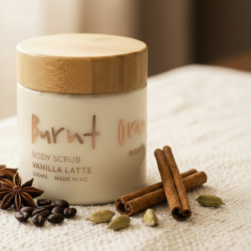 Vanilla Latte Body Scrub - fully matte label